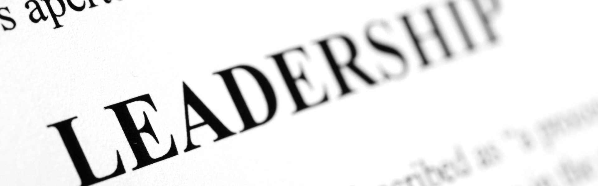 The word Leadership shot with artistic selective focus